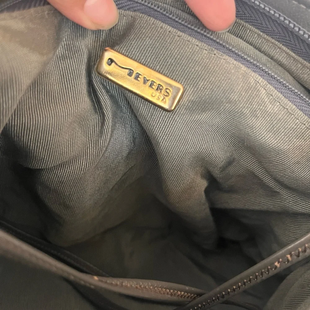 Elegant Gray Woven Leather Shoulder Bag Vintage Meyers made in USA - Picture 7 of 8